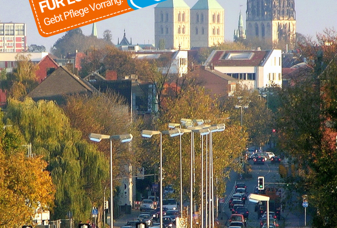 Ansicht der Stadt Münster mit Blick auf Verkehr, Dom und ÜberwasserkirchePresseamt Münster/MünsterView